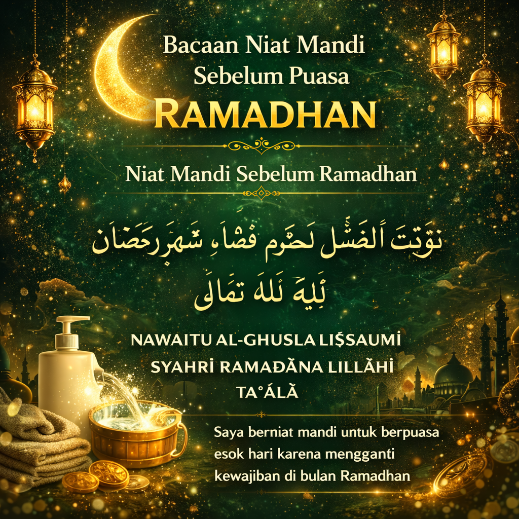 bacaan niat mandi sebelum puasa Ramadhan
